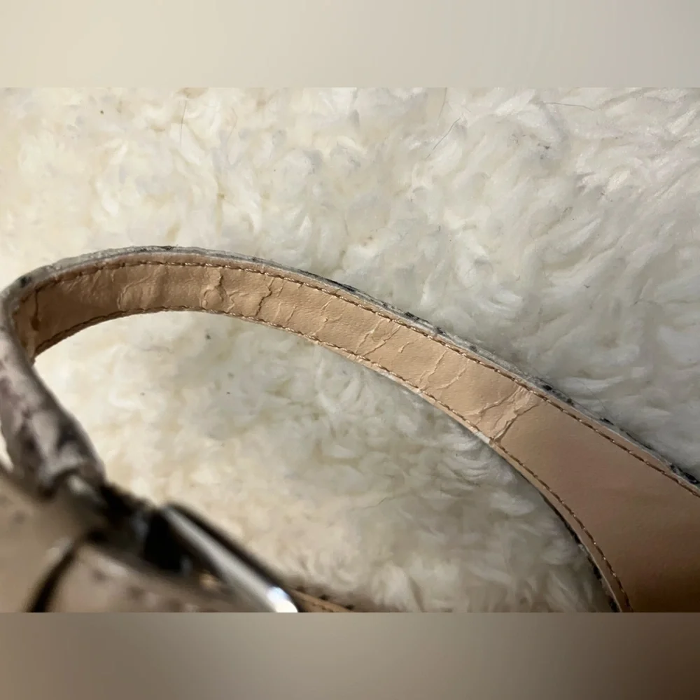 Marc Fisher Peep Toe Snakeskin Cork Wedges Platform Heels Size 6
